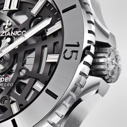 Srebrny męski zegarek Venezianico ze stalowym paskiem Nereide Ultraleggero 3921503C 42MM Automatic