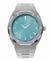 Herrenuhr aus Silber Paul Rich mit Stahlband Frosted Star Dust Arctic Waffle - Silver 45MM