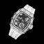 Strieborné pánske hodinky Tsar Bomba Watch s gumovým pásikom TB8209D - Silver / White Automatic 43,5MM