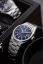Herrenuhr aus Silber Nivada Grenchen mit Stahlband F77 Blue Date 68001A77 37MM Automatic