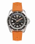 Męski srebrny zegarek Momentum Watches z gumowym paskiem Sea Quartz 30 Orange Tropic FKM Rubber 42MM
