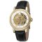 Złoty męski zegarek Epos ze skórzanym paskiem Emotion 3390.156.22.20.25 41MM Automatic