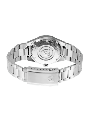 Relógio Nivada Grenchen prata para homem com bracelete em aço F77 Brown Smoked No Date 68002A77 37MM Automatic