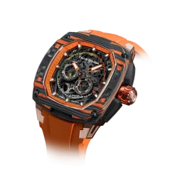 Montre homme Tsar Bomba Watch couleur noire avec élastique Dark Matter 1 Black / Orange 43MM