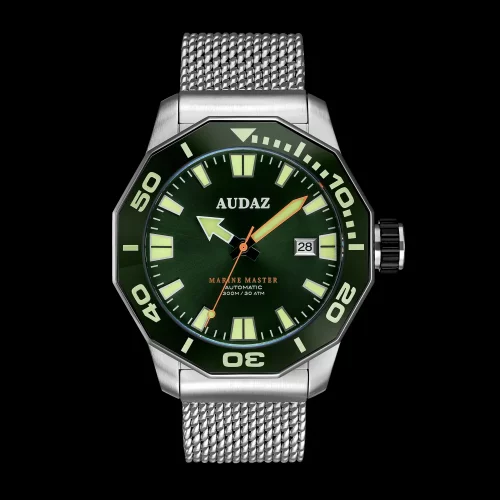 Men's silver Audaz Watches watch with steel strap Marine Master ADZ-3000-03 - Automatic 44MM