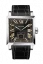 Herenhorloge in zilverkleur van Agelocer Watches met leren band Codex Retro Series Silver / Black 35MM
