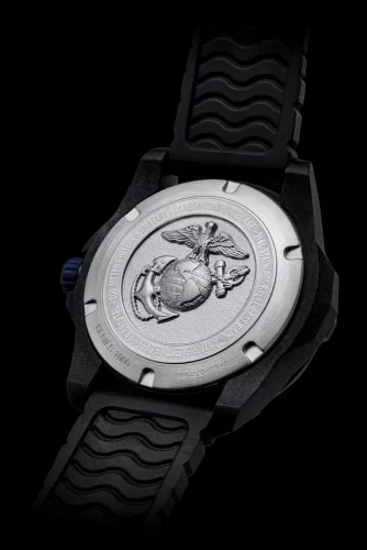 Schwarze Herrenuhr ProTek Watches mit Gummiband Official USMC Series 1015 42MM