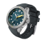 Men's silver Circula Watch with rubber strap DiveSport Titan - Petrol / Hardened Titanium 42MM Automatic