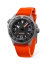 Herrenuhr aus Silber Undone Watches mit Gummiband Aquadeep - Signal Orange 43MM Automatic