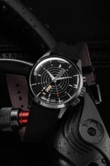 Silberne Herrenuhr Vulcain mit Lederband Nautical Heritage Black White Luminova Steel Triple Caseback - Grey 42MM Automatic