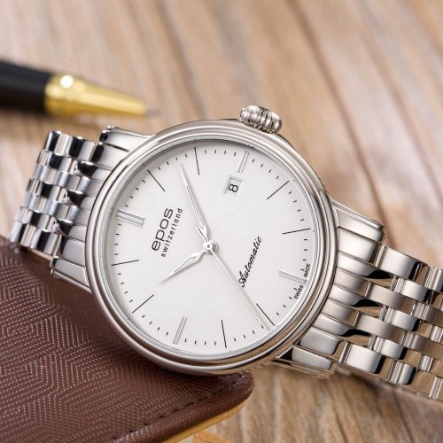 Strieborné pánske hodinky Epos s oceľovým pásikom Emotion 3390.152.20.10.30 41MM Automatic