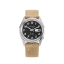 Montre Praesidus pour hommes de couleur argent avec un bracelet en cuir Rec Spec - White Popcorn Sand Leather 38MM Automatic