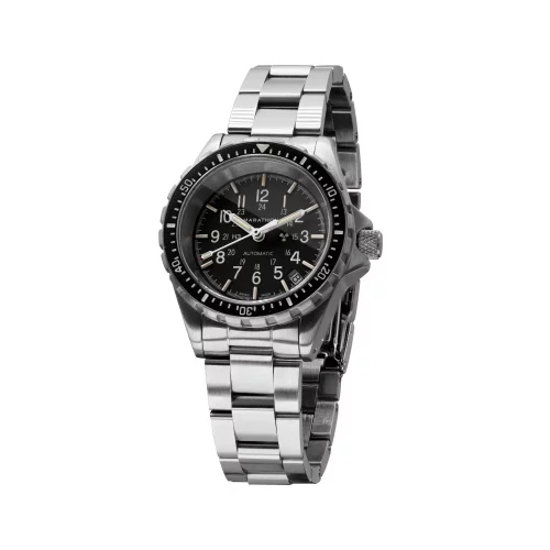 Srebrny srebrny zegarek Marathon Watches ze stalowym paskiem Medium Diver's Automatic 36MM
