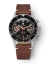 Zilveren herenhorloge van Nivada Grenchen met leren riem Chronoking Manual 87033M02 38MM