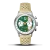 Silberne Herrenuhr Ferro & Company mit Ledergürtel Race Master Chronograph GREEN GLF 39MM