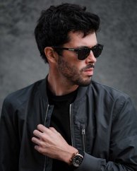Black men's Vincero sunglasses The Villa - Black Smoke / Silver