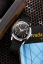 Men's silver Nivada Grenchen watch with leather strap Antarctic Spider 35011M41 35M