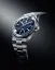 Men's silver Nivada Grenchen watch with steel strap F77 DARK BLUE 68010A77 37MM Automatic