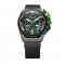 Montre homme Mazzucato en argent noir avec bracelet en caoutchouc RIM Gt Black / Green - 42MM Automatic