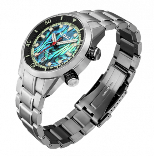 Herrenuhr aus Silber Audaz Watches mit Stahlband Seafarer ADZ-3030-04 - Automatic 42MM