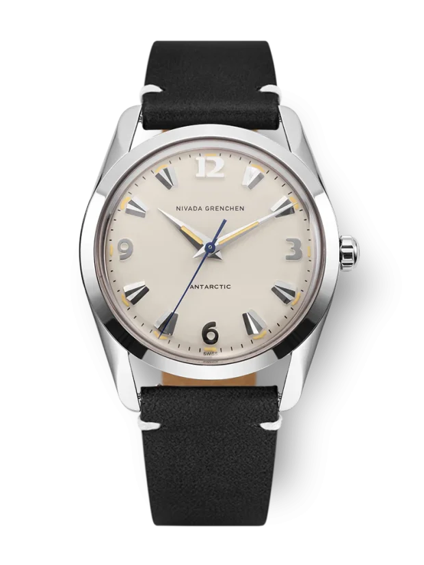 Orologio da uomo Nivada Grenchen in colore argento con cinturino in pelle Antarctic 35001M15 35MM