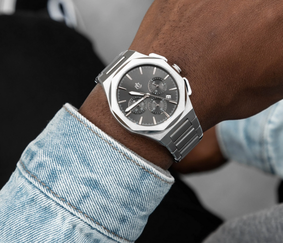 Muški srebrni sat NYI Watches s čeličnim remenom Fulton 2.0 - Silver 42MM