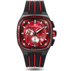 Men's black Ralph Christian watch with a rubber band The Legacy Chrono Ice - Midnight Ruby 42,5MM