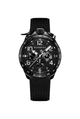 Czarny męski zegarek Bomberg Watches z gumowym paskiem Racing PORTIMAO 45MM