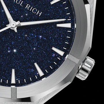 Męski srebrny zegarek Paul Rich ze stalowym paskiem Star Dust II - Silver 43MM