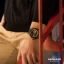Czarny zegarek męski Nsquare ze skórzanym paskiem SnakeQueen Gray / Yellow 46MM Automatic