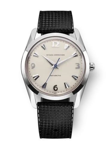 Strieborné pánske hodinky Nivada Grenchen s gumovým opaskom Antarctic 35004M01 35MM