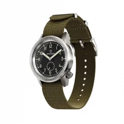 Men's silver Draken watch with nylon strap Aoraki Milspec 39MM Automatic