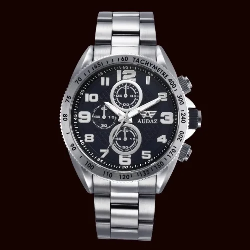 Relógio Audaz Watches de prata para homem com pulseira de aço Sprinter ADZ-2025-01 - 45MM