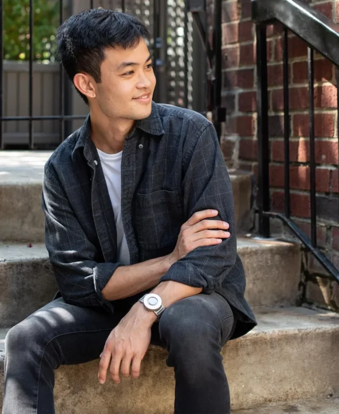 Strieborné pánske hodinky Eone s koženým opaskom Bradley Compass Gold - Silver 40MM