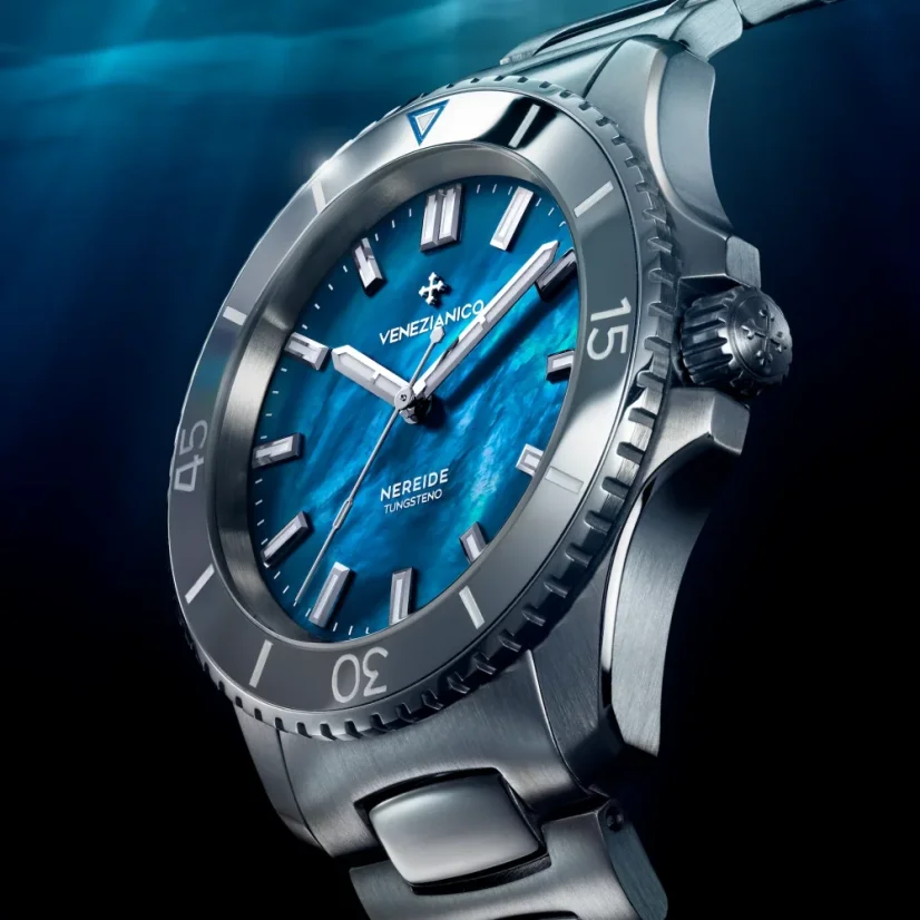Men's Venezianico silver watch with steel strap Nereide Tungsteno 3121541C 39MM Automatic