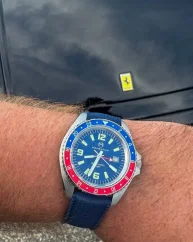 Men's silver Momentum Watch with steel strap Sea Quartz GMT Pepsi - Stainless Steel 42MM