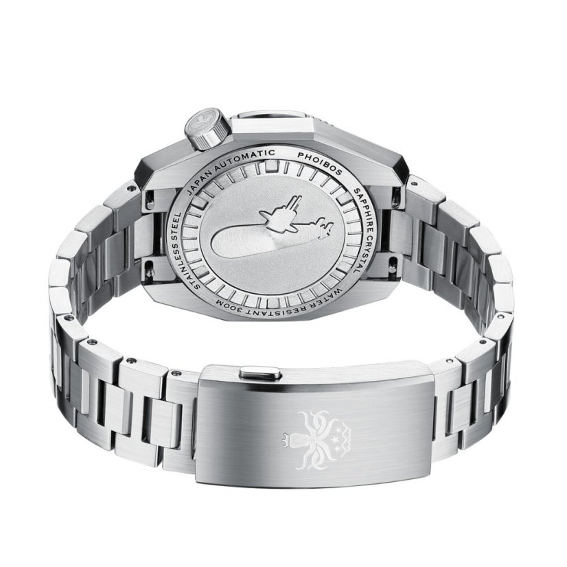 Men's silver Phoibos watch with steel strap Depth Hunter 300M PY060E Automatic 40MM