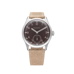 Relógio Praesidus prata para homens com pulseira de couro DD-45 Tropical 38MM Automatic