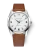 Men's silver Nivada Grenchen watch with leather strap Antarctic 35005M16 35MM