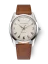 Zilverkleurig herenhorloge van Nivada Grenchen met leren band Antarctic 35001M16 35MM