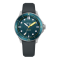 Zilverkleurig herenhorloge van Circula Watches met een rubberen band DiveSport Titan - Petrol / Petrol Aluminium 42MM Automatic