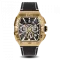 Reloj dorado Ralph Christian hombre con cinturón de cuero The Intrepid Chrono - Gold 42,5MM
