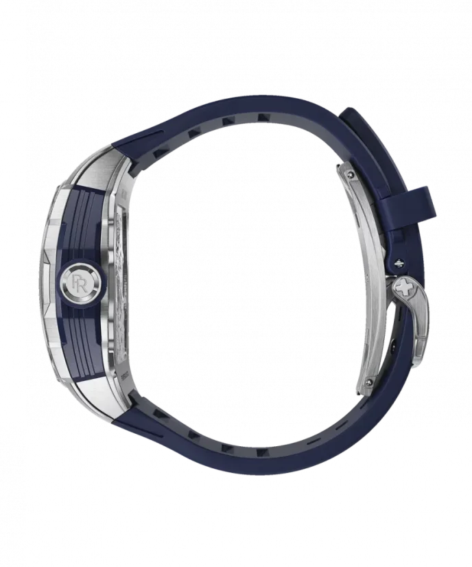 Men's silver Paul Rich Watch with a rubber band Frosted Astro Day & Date Lunar - Silver / Blue 42,5MM