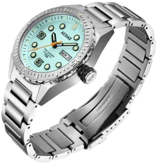 Men's silver Audaz watch with steel strap Tri Hawk ADZ-4010-02 - Automatic 43MM