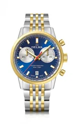 Orologio da uomo Delma Watches in colore argento con cinturino in acciaio Continental Silver / Blue 42MM