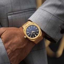 Relógio de ouro de homem Paul Rich com bracelete de aço Star Dust Frosted - Gold Automatic 42MM