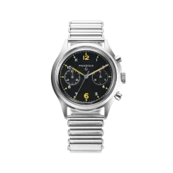 Męski srebrny zegarek Praesidus z pasem stalowym PAC-76 Bonklip 38MM