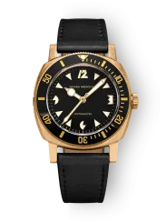 Reloj Nivada Grenchen Oro para hombre con correa de piel Pacman Depthmaster 14103A09 39MM Automatic-KOPIE