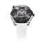 Strieborné pánske hodinky Mazzucato s gumovým pásikom LAX Dual Time White - 48MM Automatic