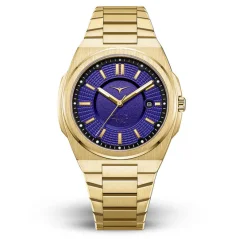 Zlaté pánské hodinky Zinvo Watches s ocelovým páskem Rival - Gold 44MM